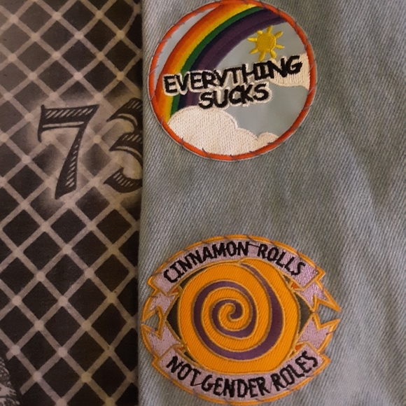 SOLD! LGBT illuminati denim custom jacket! Drops April 6th - Picture 3 of 16